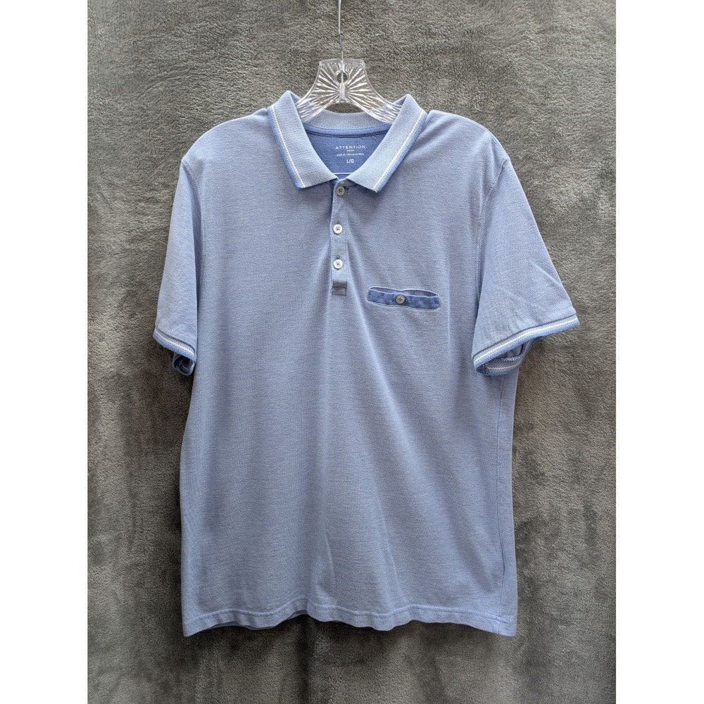 Mens Polo‎ Shirt Large Blue 100 Cotton